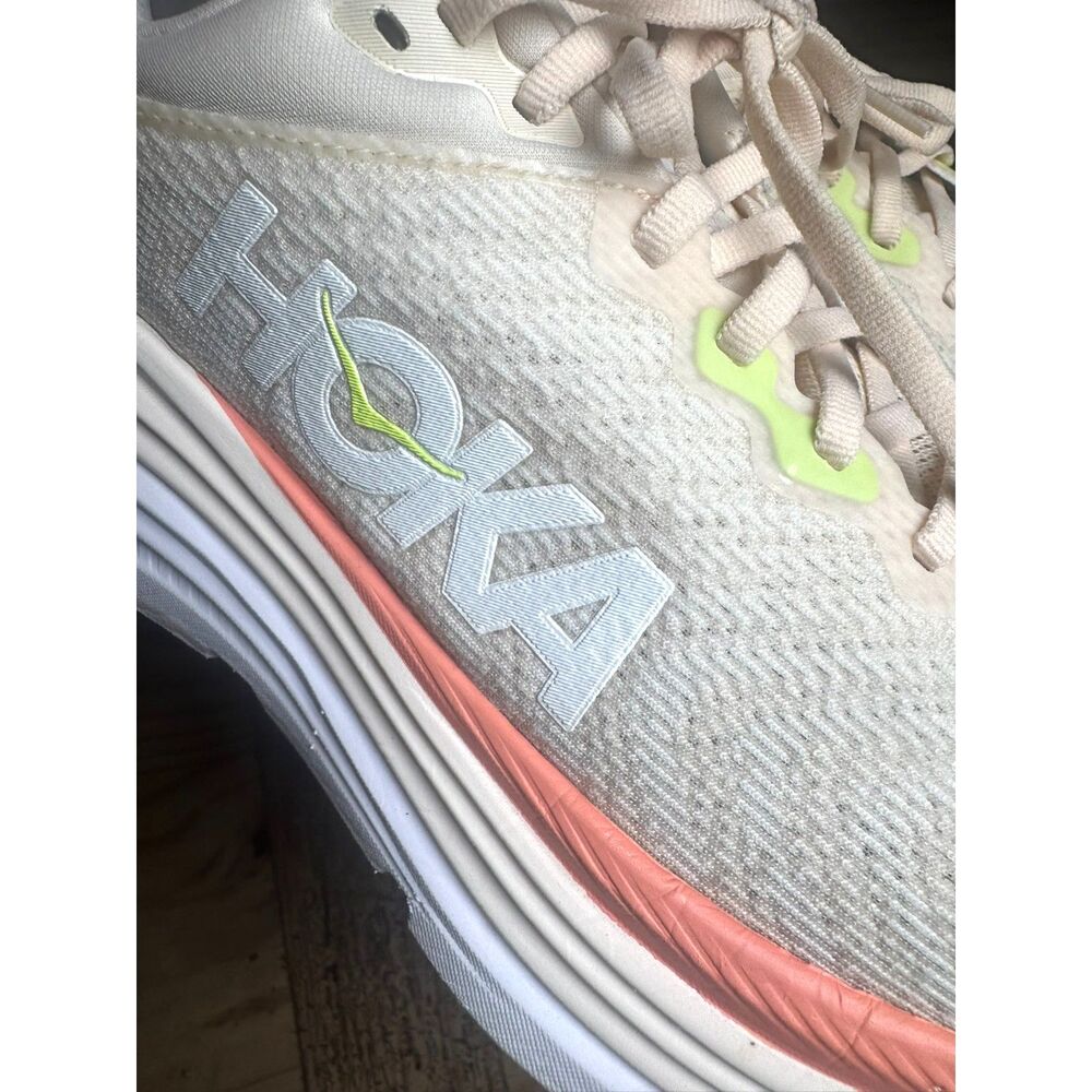 HOKA Gaviota 5 Womens Size 10 Vanilla Eggnog Running Shoes Max Cushion Stability
